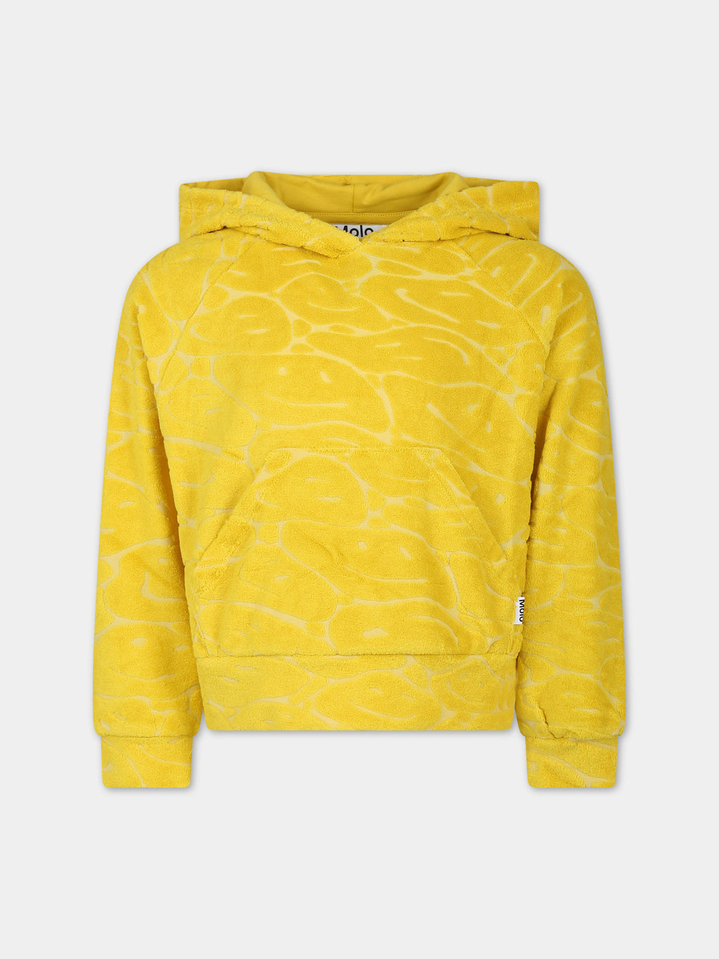 Yellow sweatshirt for girl with smiley